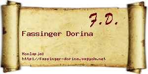Fassinger Dorina névjegykártya