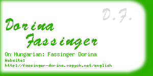 dorina fassinger business card